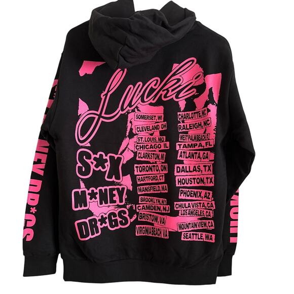LUCKI “S*x‎ M*ney Dr*gs” Tour Hoodie (Size L) NWOT - Picture 2 of 6